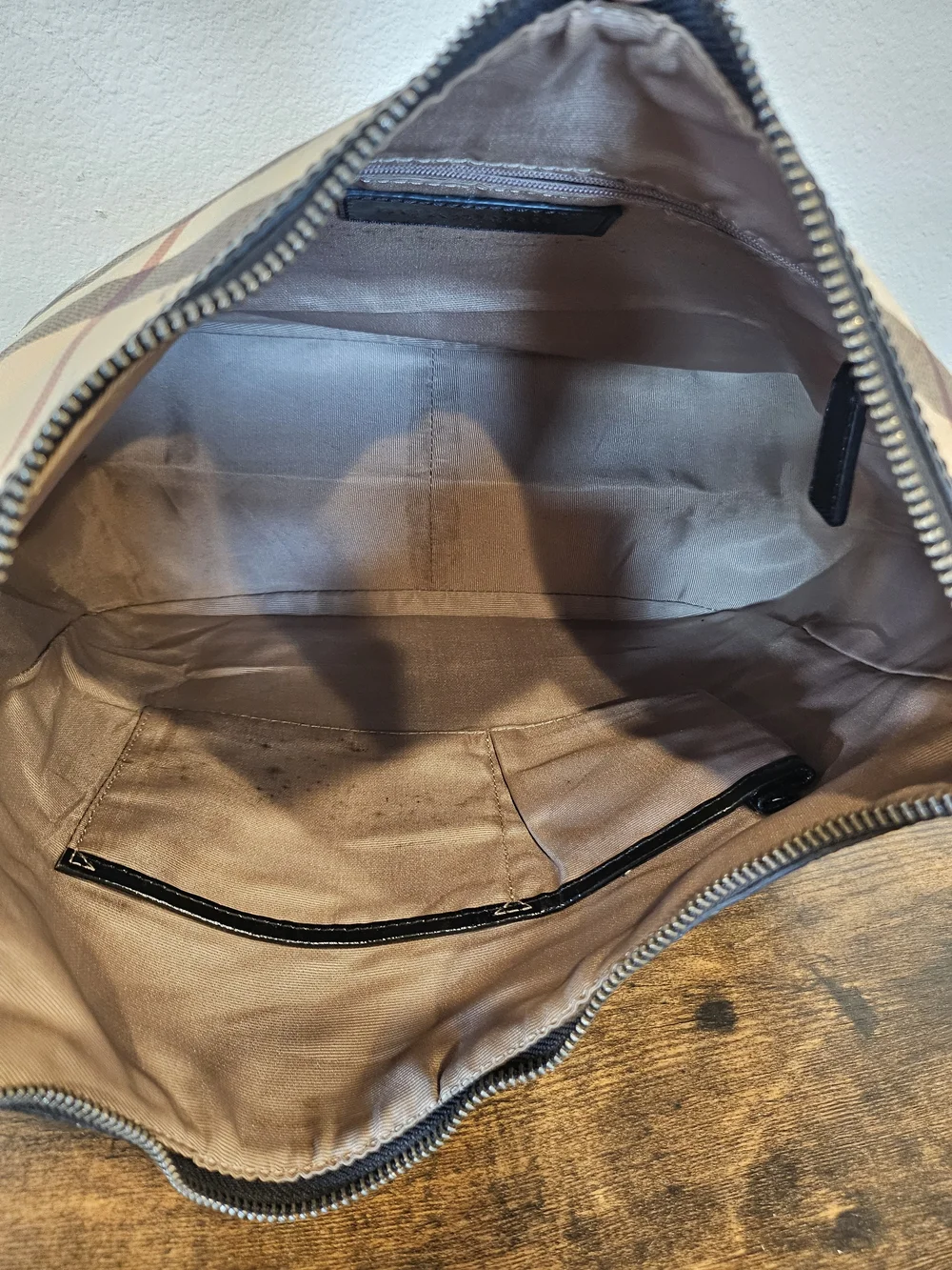 Burberry Nova Check Hobo Shoulder Bag